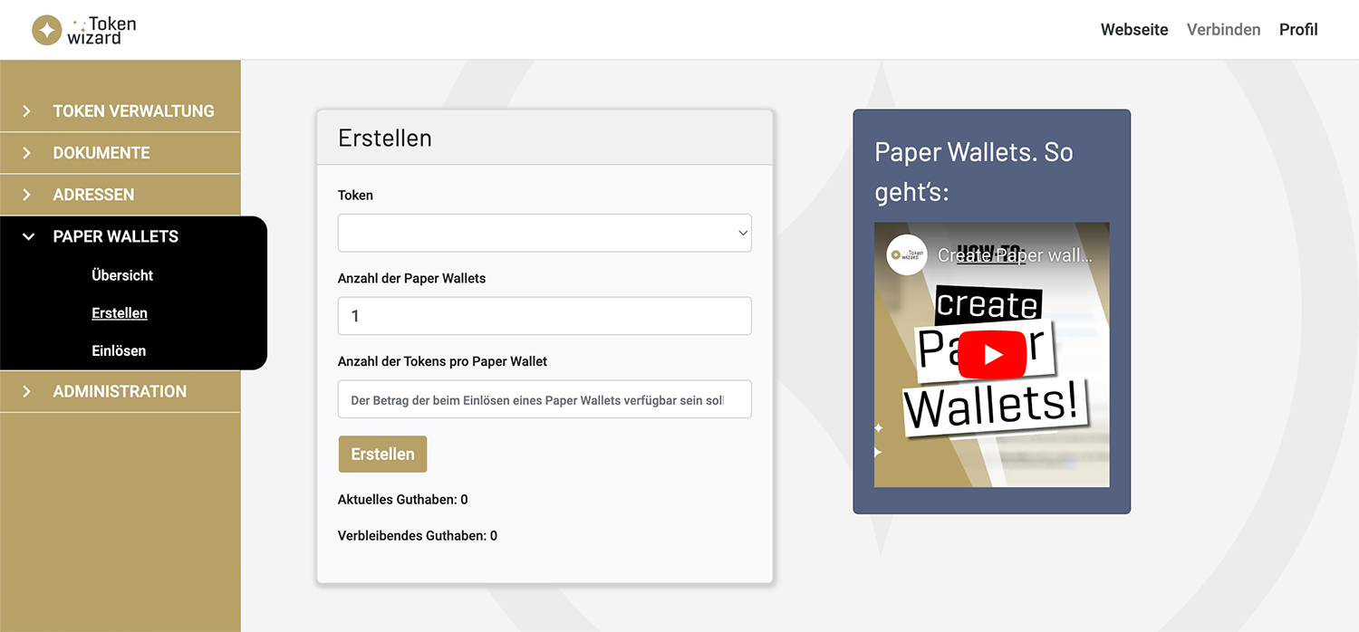 Paper Wallet erstellen step 1 